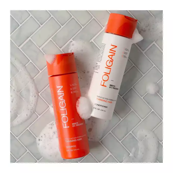 Foligain - szampon przeciw łysieniu dla mężczyzn o potrójnym działaniu z 2% trioxidil 236ml