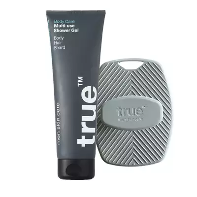 True men skin care - Uniwersalny żel pod prysznic 3w1 do ciała, włosów i brody z silikonową myjką 250ml